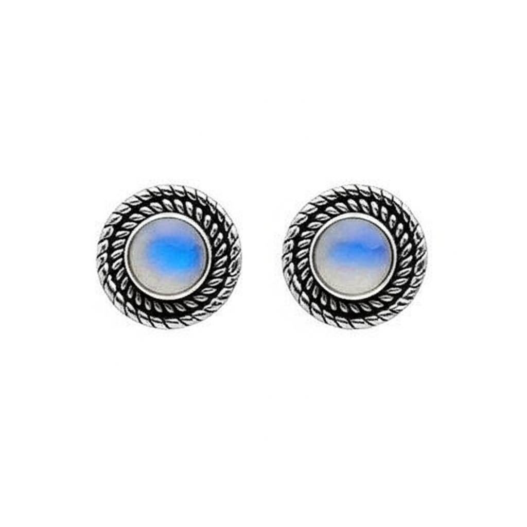 Ethereal Moonstone Silver Studs. Made With 925 Silver/ Stamped with 925