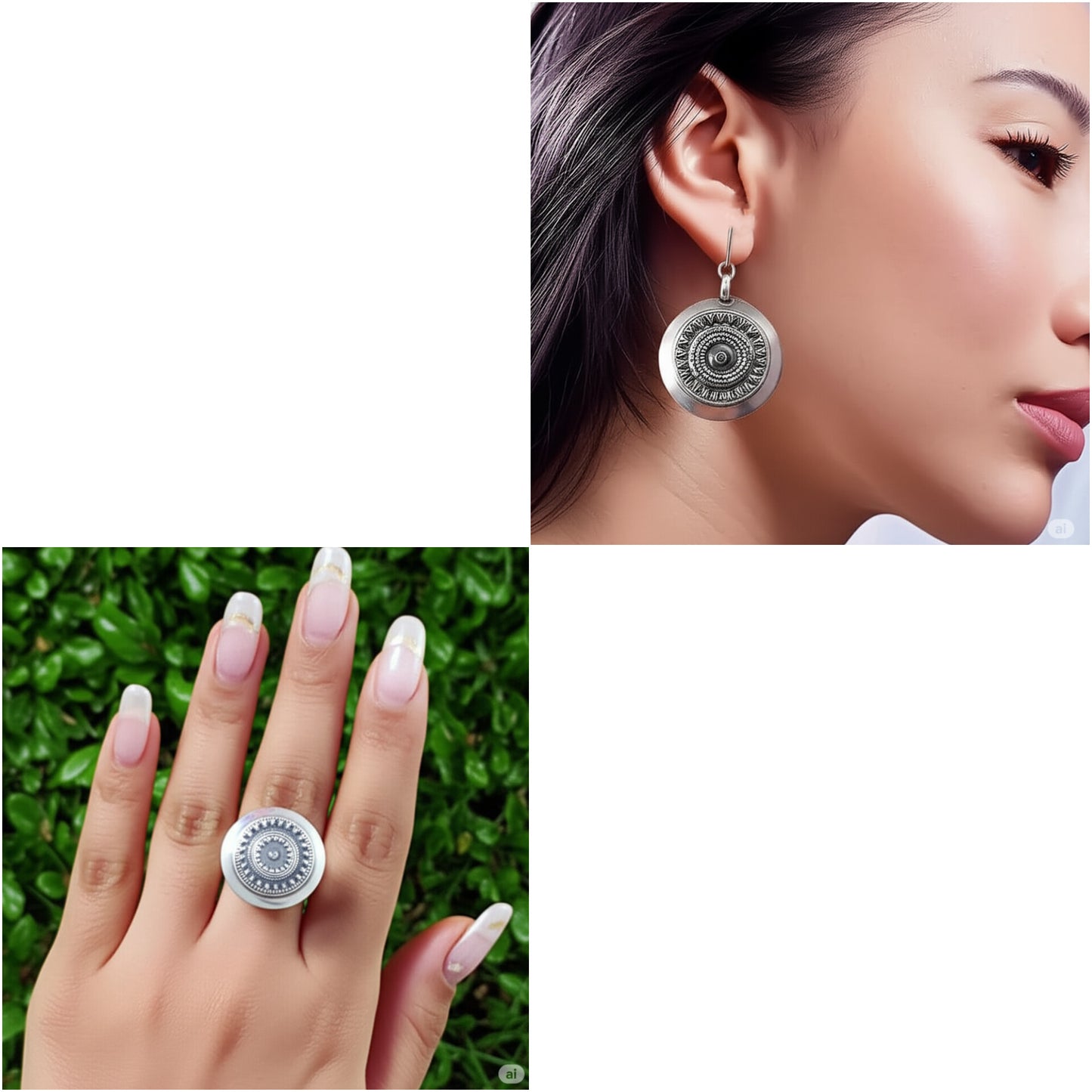 Intricate Silver Bloom: A 925 Sterling Set. Made With 925 Silver/ Stamped with 925